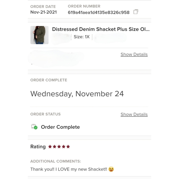 Distressed Denim Shacket Plus Size Olive - Picture 6 of 6